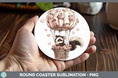 GorgeousValentine Hot Air Balloon Round Coaster design.