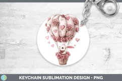 GorgeousValentine Hot Air Balloon Keychain design.