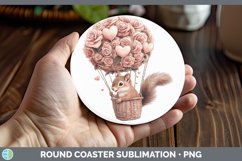 GorgeousValentine Hot Air Balloon Round Coaster design.