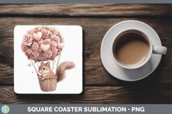 GorgeousValentine Hot Air Balloon Square Coaster design.