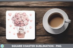 GorgeousValentine Hot Air Balloon Square Coaster design.