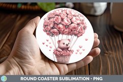 GorgeousValentine Hot Air Balloon Round Coaster design.