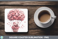 GorgeousValentine Hot Air Balloon Square Coaster design.