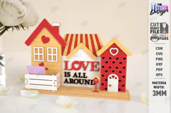 Valentine House Village Stand Laser Cut | 3D Village Stand Product Image 1