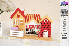 Valentine House Village Stands Laser Cut Bundle | 3D Village Product Image 13