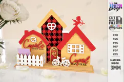 Valentine House Village Stand Laser Cut | 3D Village Stand Product Image 1