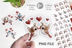 Valentine Hummingbird Sticker Product Image 1
