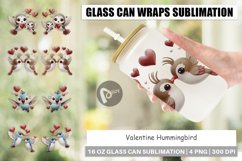Glass Can Wraps Valentine Hummingbird Product Image 1