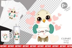 Valentine Hummingbird Cartoon Clipart Product Image 1