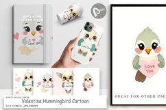 Digital Paper Valentine Hummingbird Cartoon Product Image 1