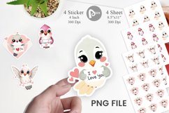 Valentine Hummingbird Cartoon Sticker Product Image 1