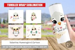 Tumbler Wrap Valentine Hummingbird Cartoon Product Image 1