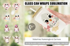 Glass Can Wraps Valentine Hummingbird Cartoon Product Image 1