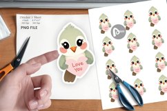 Valentine Hummingbird Cartoon Sticker Product Image 1