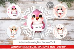Wind Spinner Valentine Hummingbird Cartoon Product Image 1