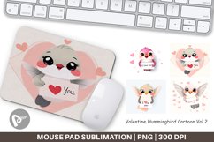 Mouse Pad Valentine Hummingbird Cartoon Product Image 1