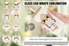 Glass Can Wraps Valentine Hummingbird Cartoon Product Image 1