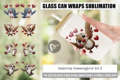 Glass Can Wraps Valentine Hummingbird Product Image 1