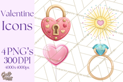 Cute Valentine Icons PNG Pastel Love Clipart Illustrations Product Image 1
