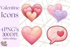 Cute Valentine Icons PNG Pastel Love Clipart Illustrations Product Image 1