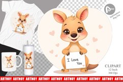 Valentine Kangaroo Cartoon Clipart Product Image 1
