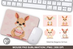 Mouse Pad Valentine Kangaroo Cartoon Product Image 1