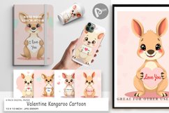 Digital Paper Valentine Kangaroo Cartoon Product Image 1