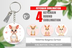 Keychain Valentine Kangaroo Cartoon Product Image 1