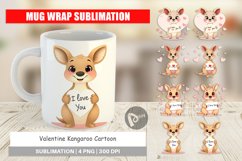 Mug Wrap Design Valentine Kangaroo Cartoon Product Image 1