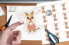Valentine Kangaroo Cartoon Sticker Product Image 1