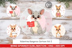 Wind Spinner Valentine Kangaroo Cartoon Product Image 1