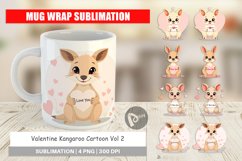 Mug Wrap Design Valentine Kangaroo Cartoon Product Image 1