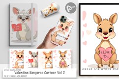 Digital Paper Valentine Kangaroo Cartoon Product Image 1