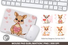 Mouse Pad Valentine Kangaroo Cartoon Product Image 1