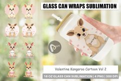Glass Can Wraps Valentine Kangaroo Cartoon Product Image 1