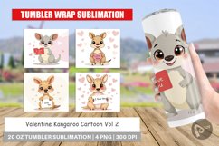 Tumbler Wrap Valentine Kangaroo Cartoon Product Image 1