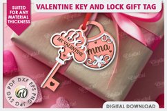 Valentine Tags Lock and Key Laser Cut Bundle. Gift Tags SVG Product Image 13