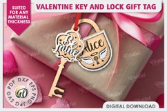 Valentine Tags Lock and Key Laser Cut Bundle. Gift Tags SVG Product Image 7
