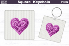 Valentine Square Keychain | Heart Sublimation Product Image 1