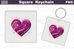 Valentine Square Keychain | Heart Sublimation Product Image 1