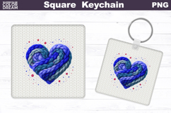 Valentine Square Keychain | Heart Sublimation Product Image 1