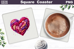 Valentine Square Coaster | Love Quote Sublimation Product Image 1