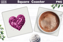 Valentine Square Coaster | Love Quote Sublimation Product Image 1