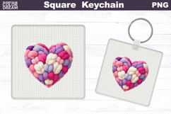 Valentine Square Keychain | Heart Sublimation Product Image 1