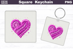 Valentine Square Keychain | Heart Sublimation Product Image 1