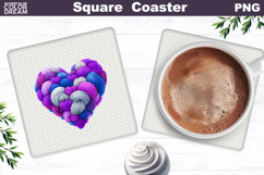 Valentine Square Coaster | Love Quote Sublimation Product Image 1