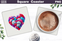 Valentine Square Coaster | Love Quote Sublimation Product Image 1