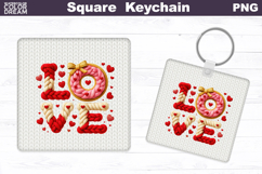 Valentine Square Keychain | Love Sublimation Product Image 1
