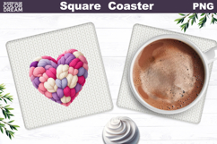 Valentine Square Coaster | Love Quote Sublimation Product Image 1