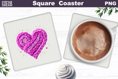 Valentine Square Coaster | Love Quote Sublimation Product Image 1